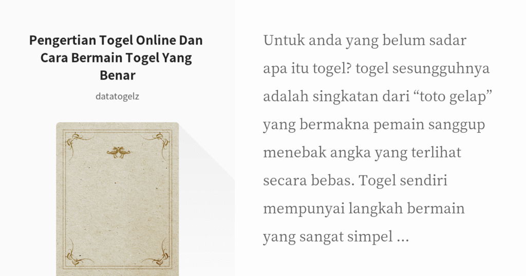 Pengertian dari Line dalam Bermain Togel Online